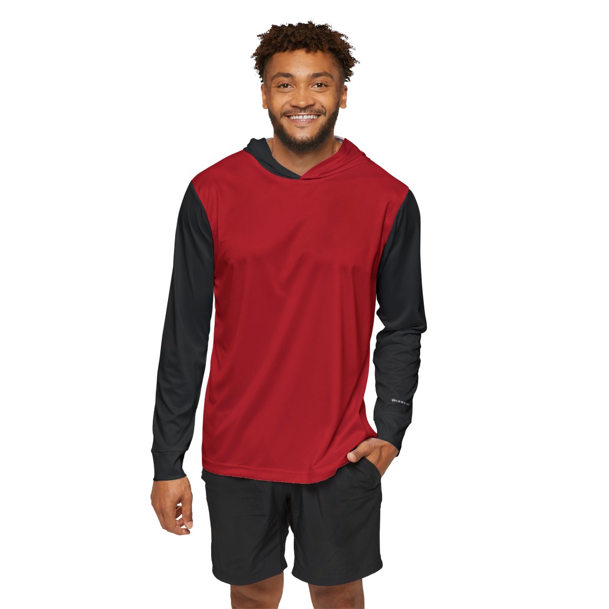 Men's Warmup Hoodie - Red, Black, and Black - Image 3