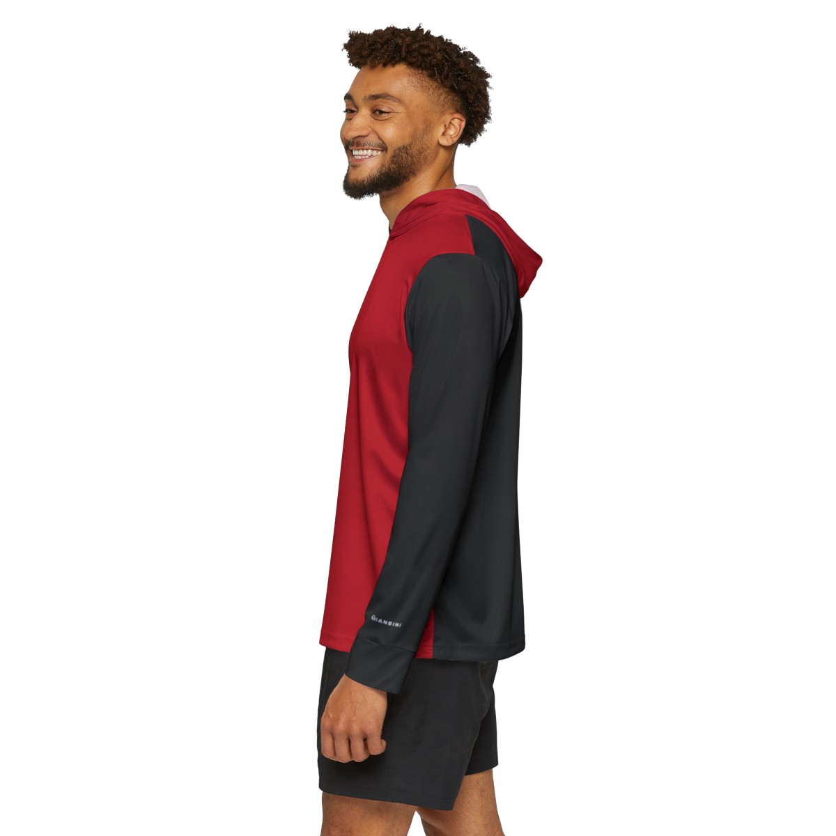 Men's Warmup Hoodie - Red, Black, and Black - Image 4