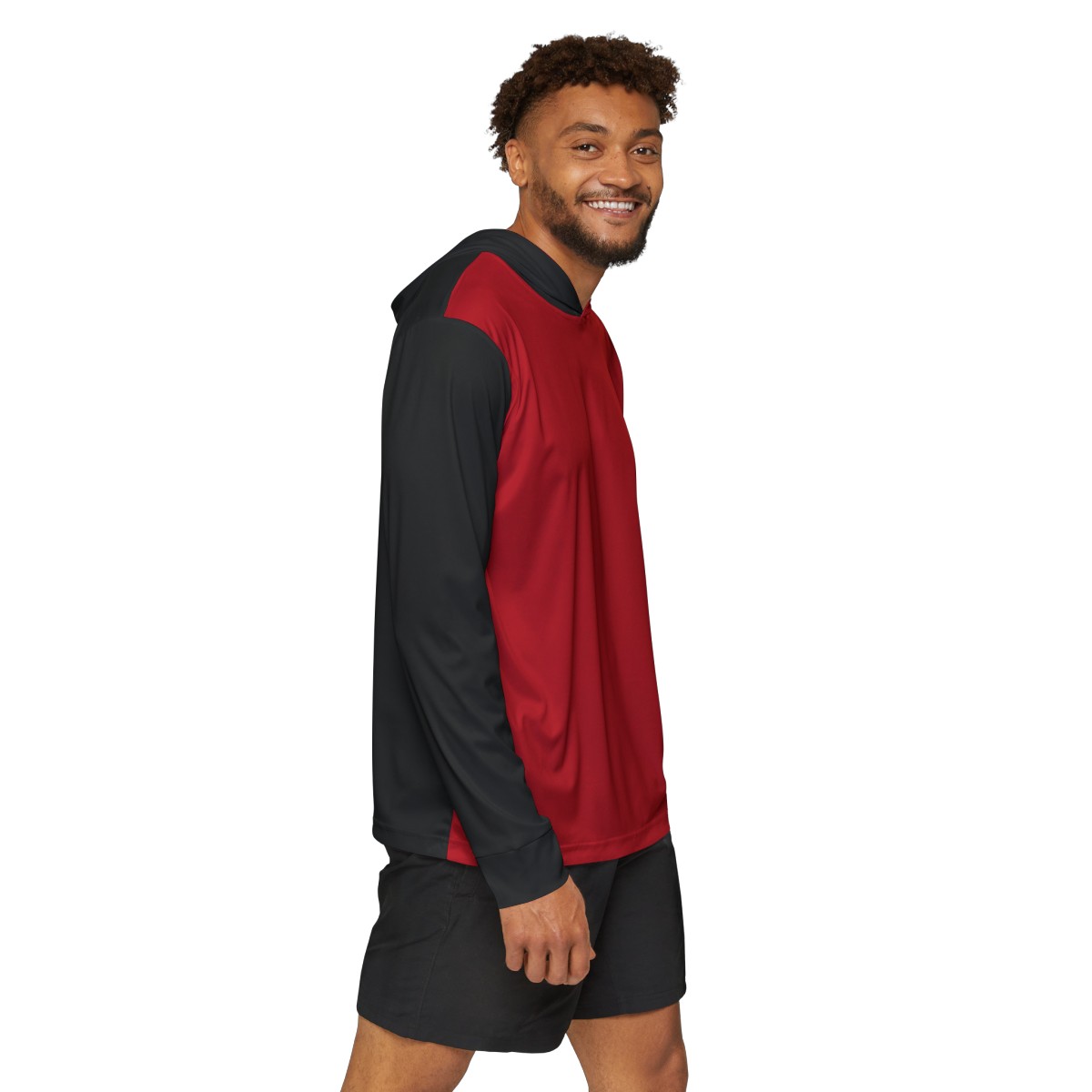 Men's Warmup Hoodie - Red, Black, and Black - Image 5