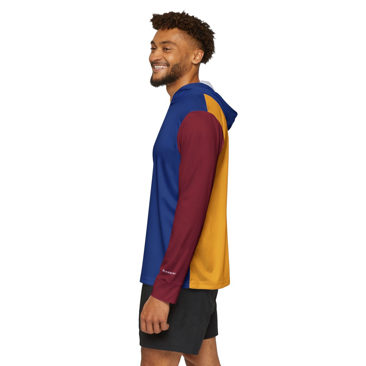 Men's Warmup Hoodie - Blue, Gold, and Flatiron Red - Image 4