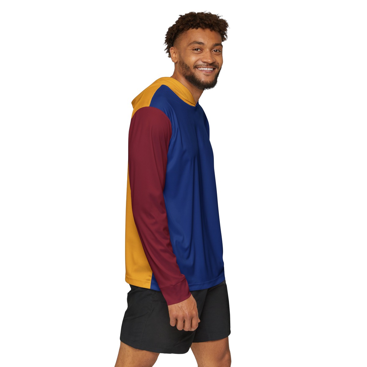 Men's Warmup Hoodie - Blue, Gold, and Flatiron Red - Image 5
