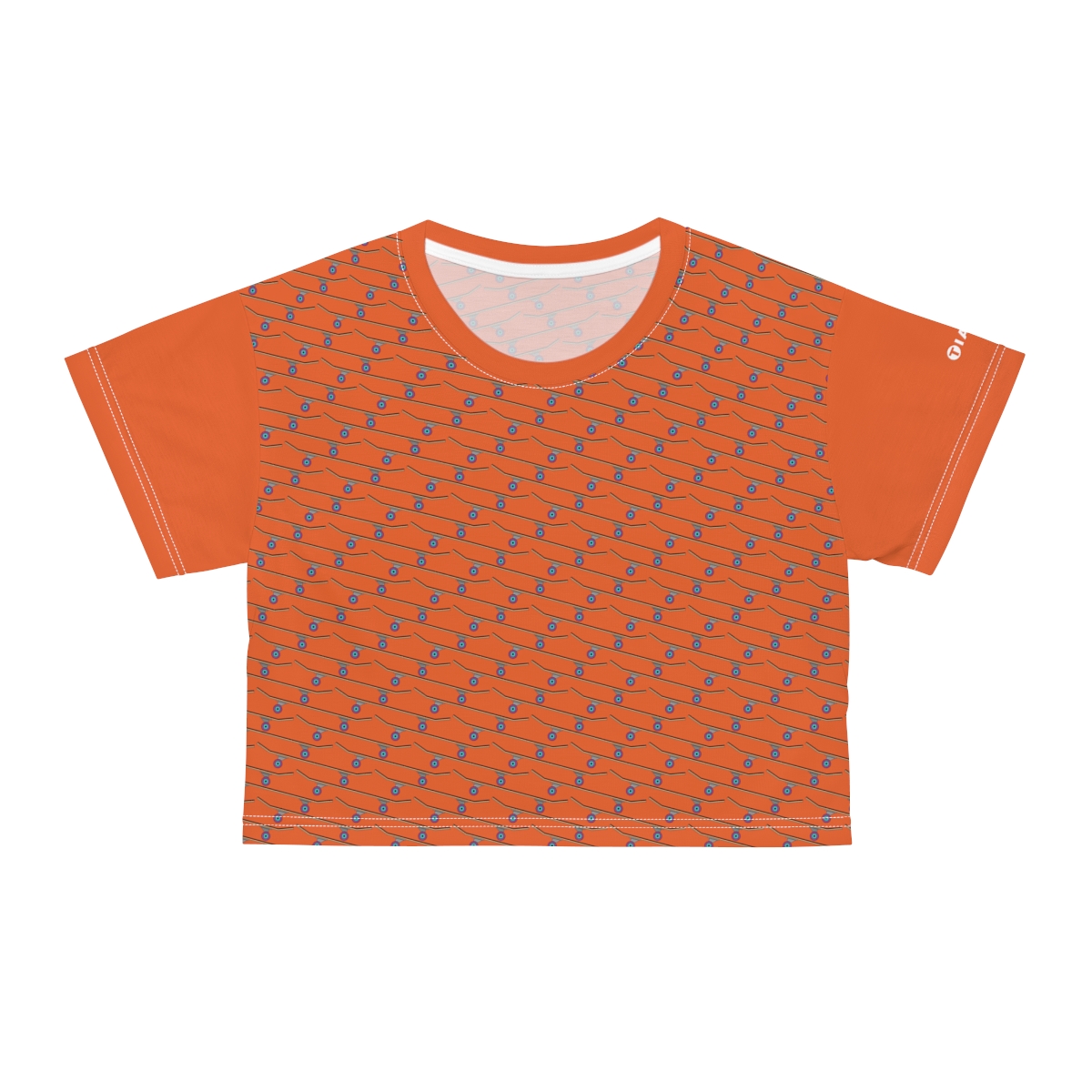 Crop Tee - Skateboards on Orange