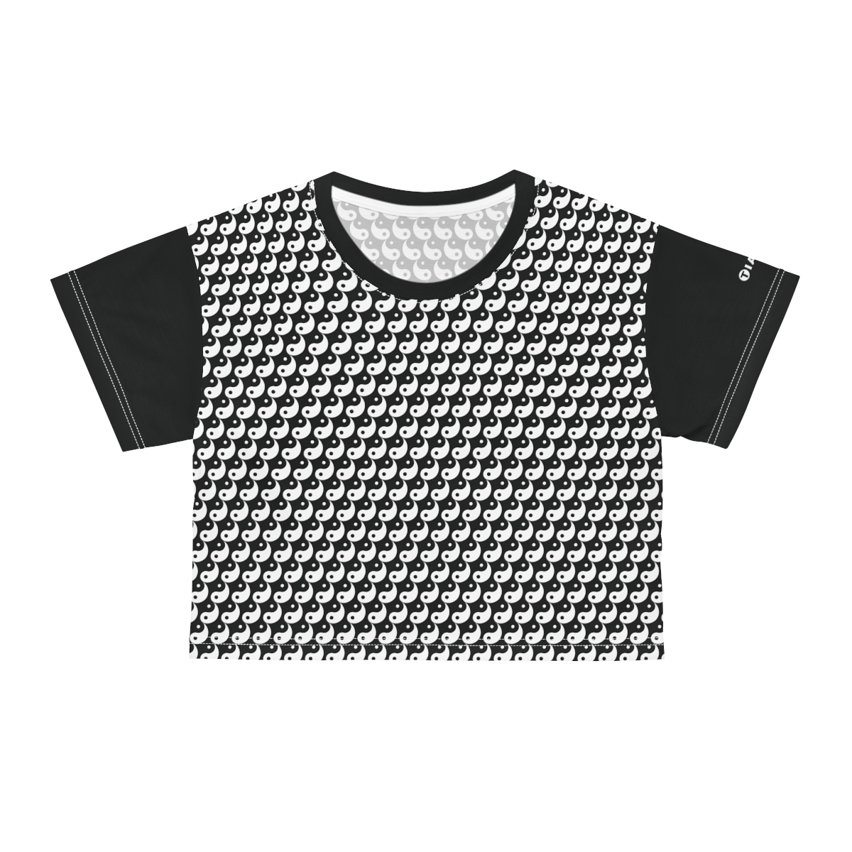 Crop Tee - Yin Yang Black