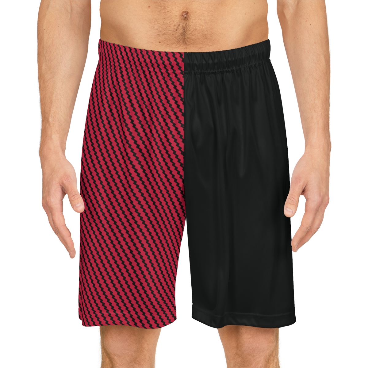 Basketball Shorts - Zag Red on Black - Image 3