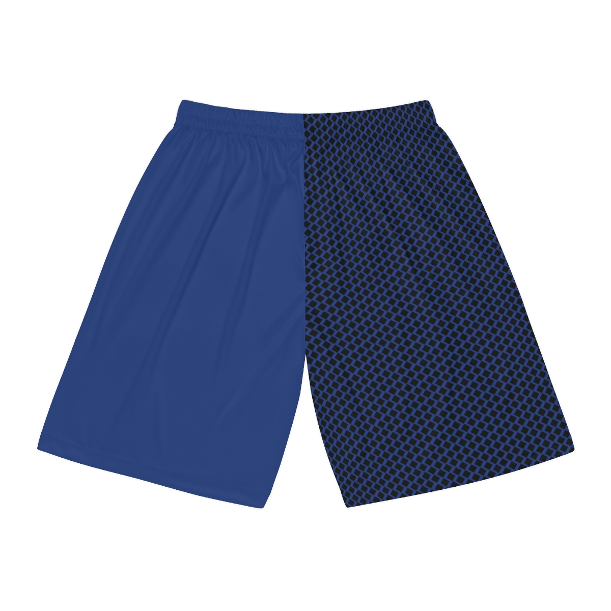 Basketball Shorts - Black Diamonds on Blue - Image 2