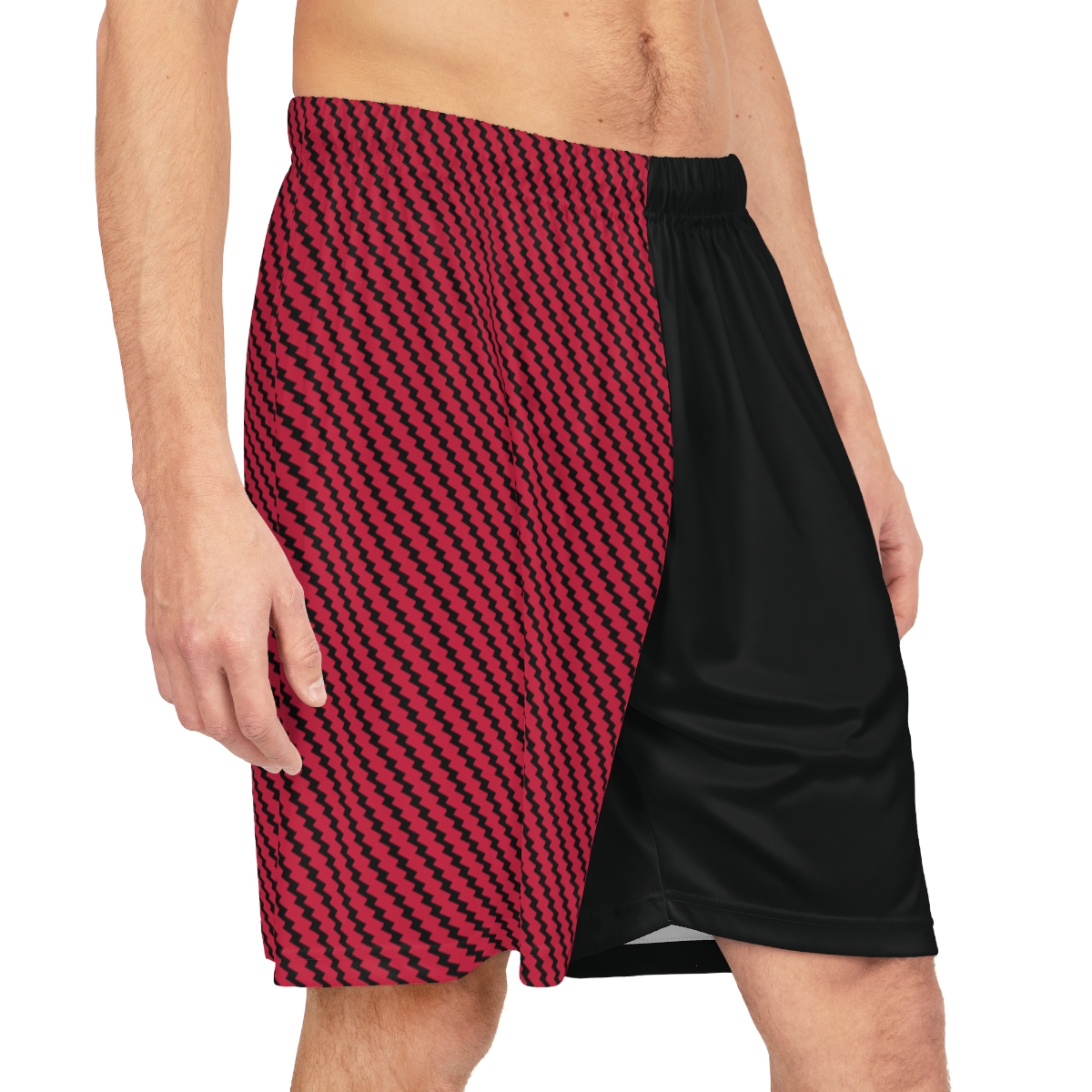 Basketball Shorts - Zag Red on Black - Image 5