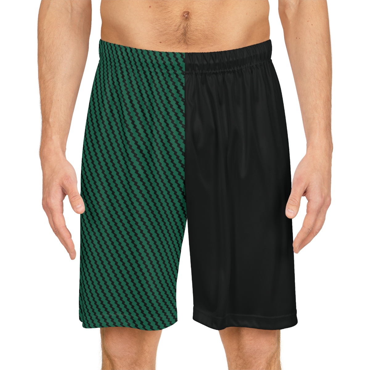 Basketball Shorts - Zag Green on Black - Image 3