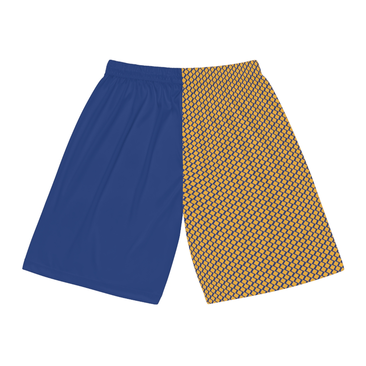 Basketball Shorts - Gold Diamonds on Blue - Image 2