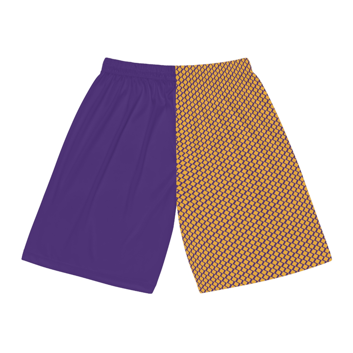Basketball Shorts - Gold Diamonds on Purple - Image 2