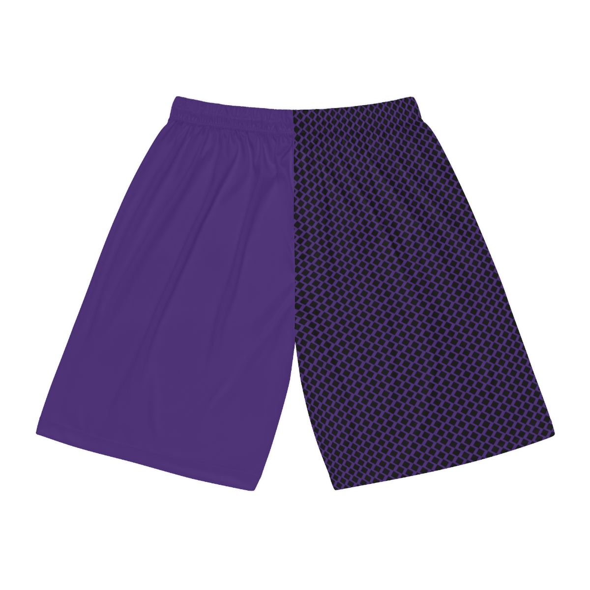 Basketball Shorts - Black Diamonds on Purple - Image 2