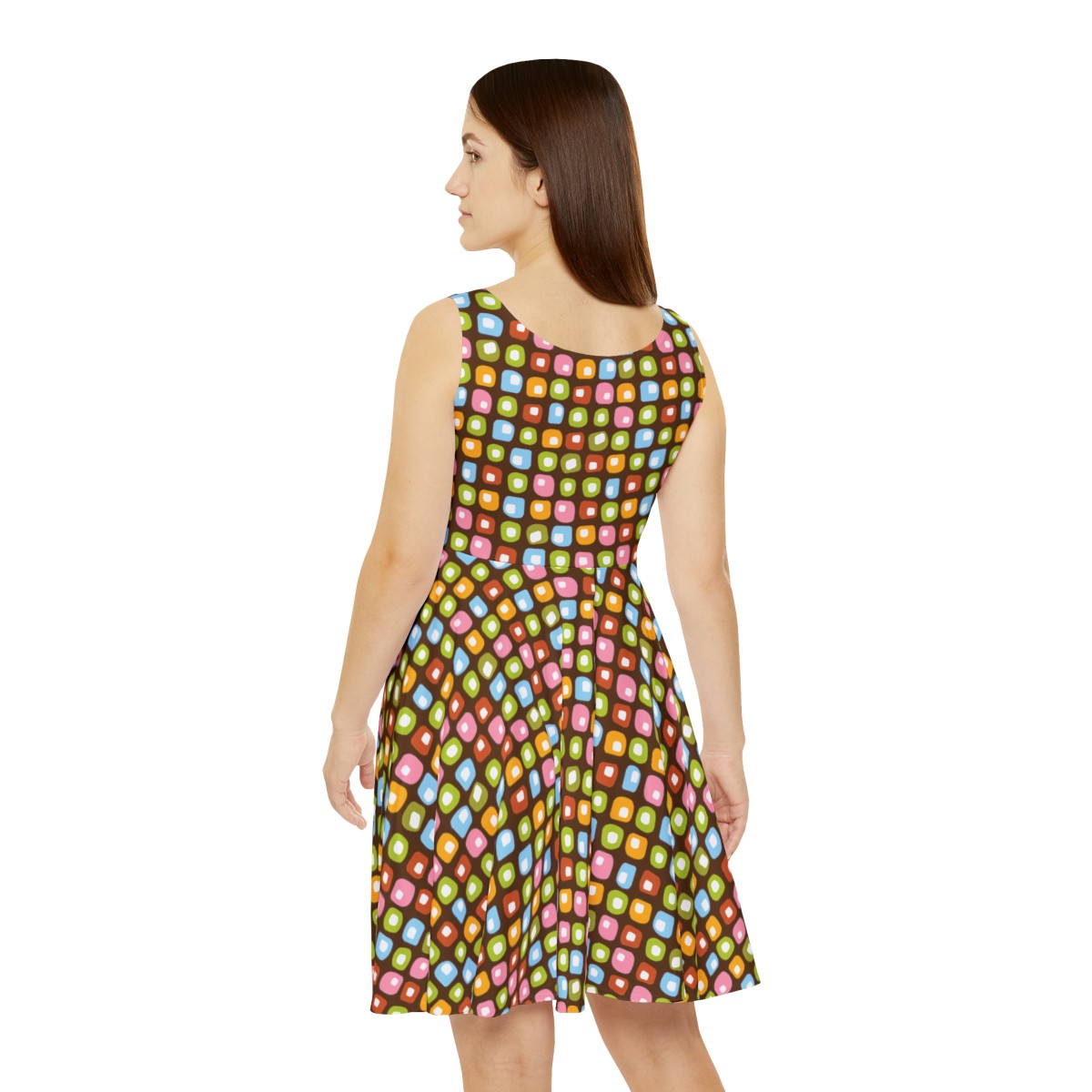 Skater Dress - Candy Olives in Chocolate - Image 2
