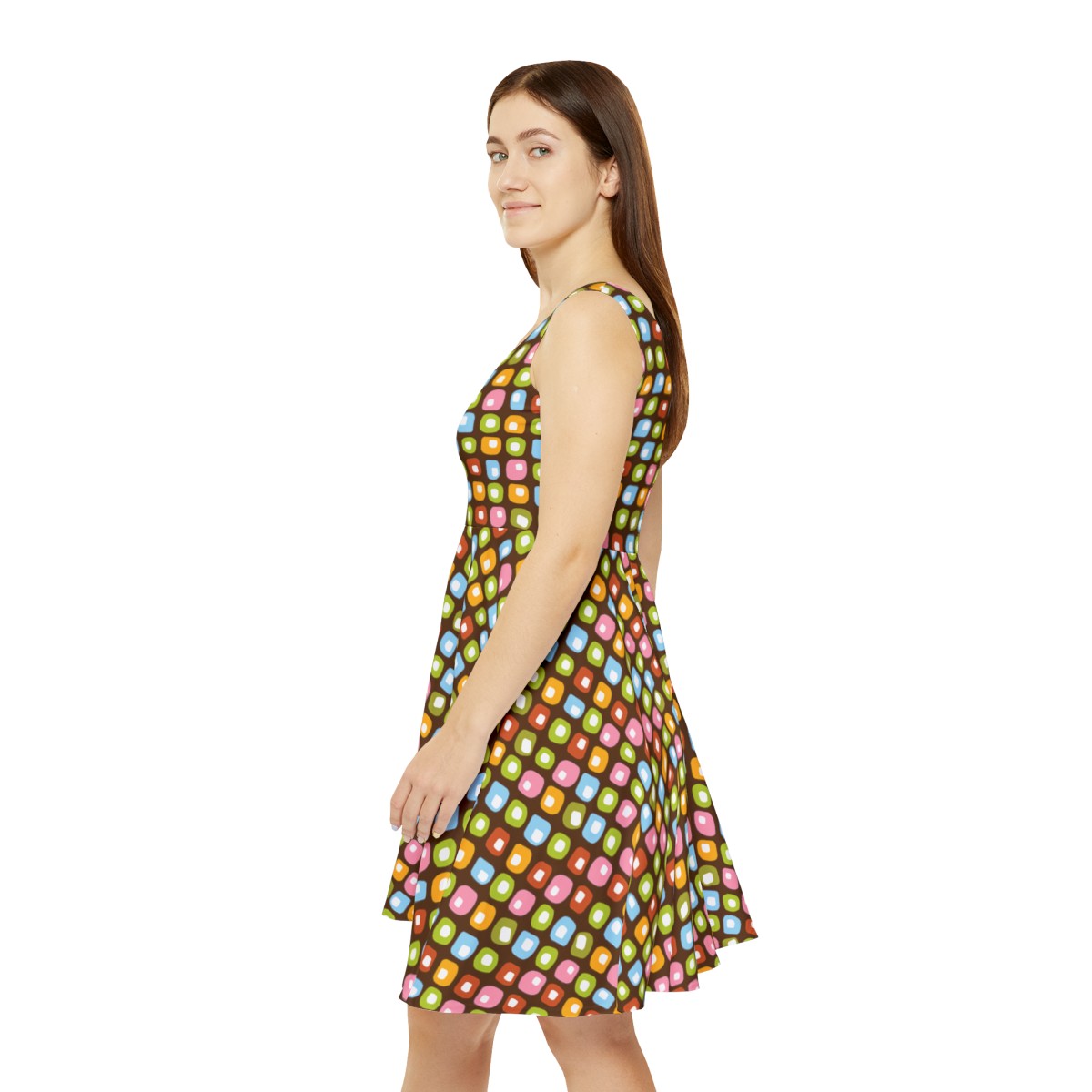 Skater Dress - Candy Olives in Chocolate - Image 3