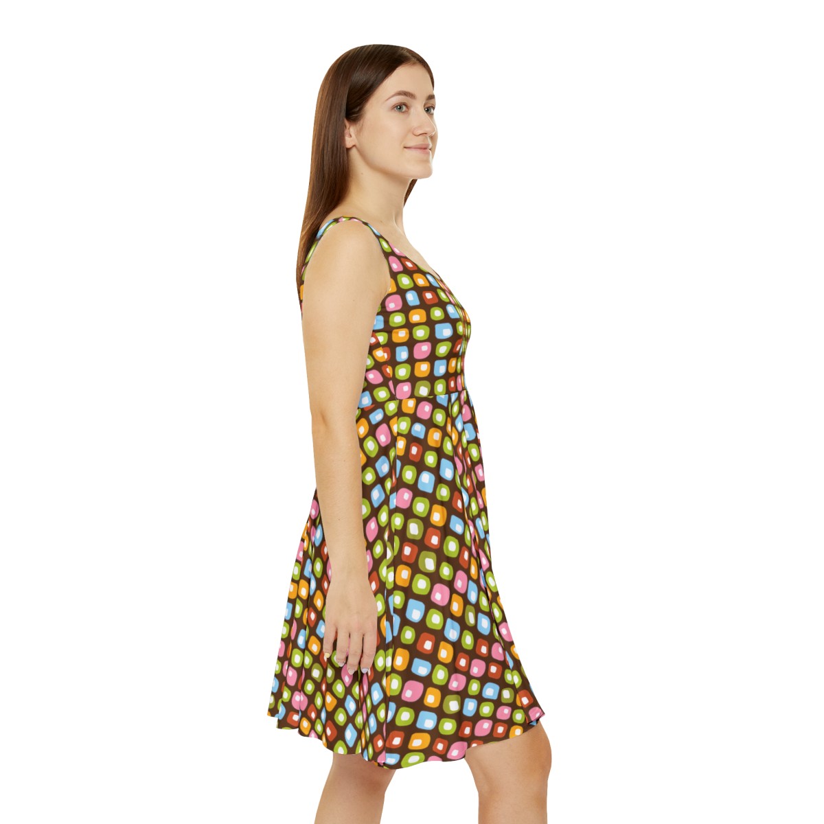 Skater Dress - Candy Olives in Chocolate - Image 4